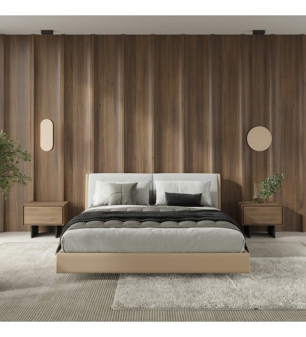 Кровать с решеткой MIRAMAR, MOD INTERIORS (бежевый, белый, арт. MDI.BD.MRM.2)