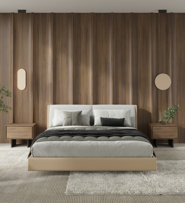 Кровать с решеткой MIRAMAR, MOD INTERIORS (бежевый, белый, арт. MDI.BD.MRM.2)