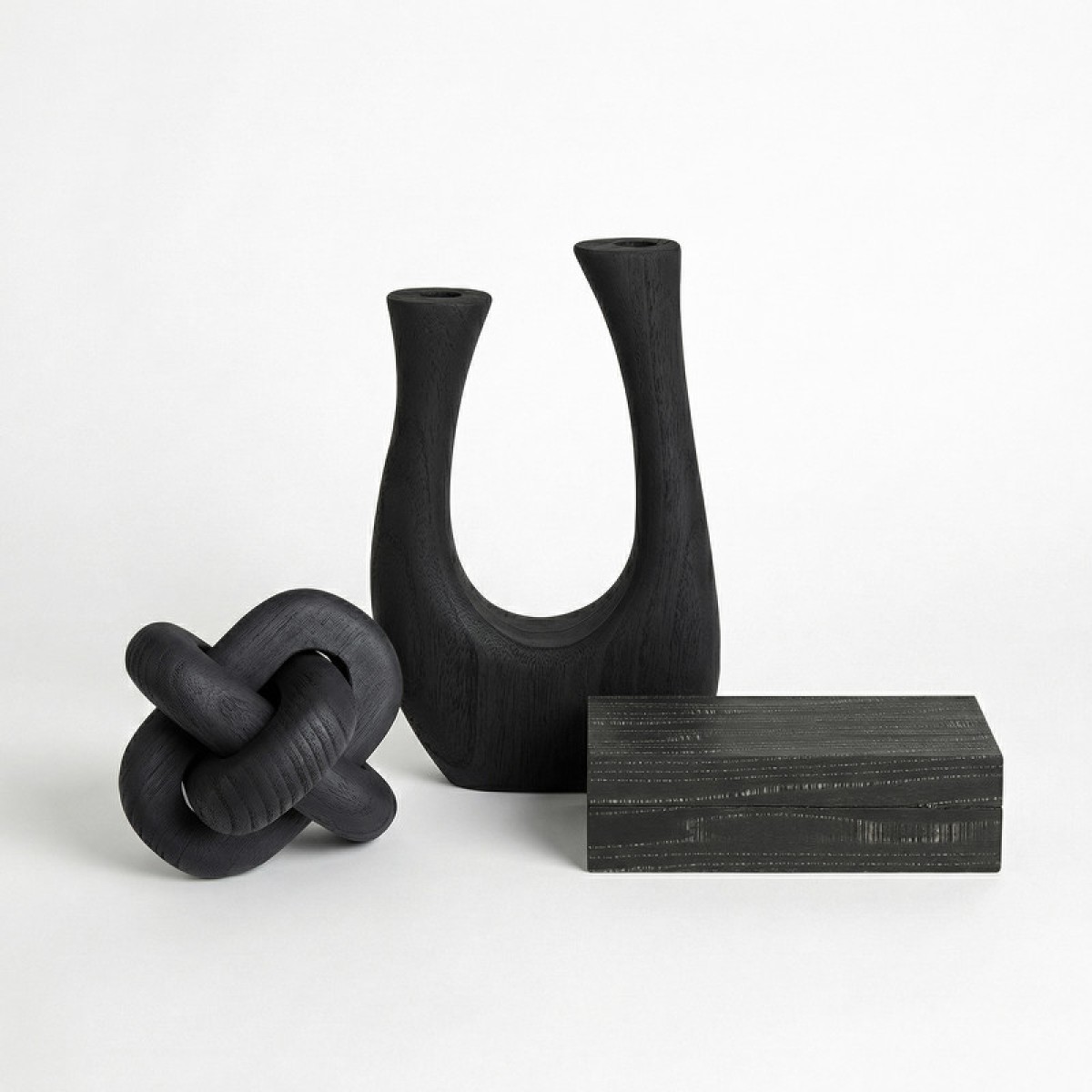Ваза деревянная ACCESSORIES, FRATELLI BARRI (чёрный, дерево)