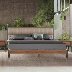 Кровать с решеткой BENISSA, MOD INTERIORS (чёрный, золотой, дерево, арт. MDI.BD.BS.54)