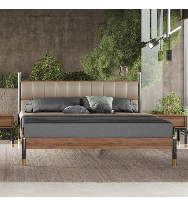 Кровать с решеткой BENISSA, MOD INTERIORS (чёрный, золотой, дерево, арт. MDI.BD.BS.54)