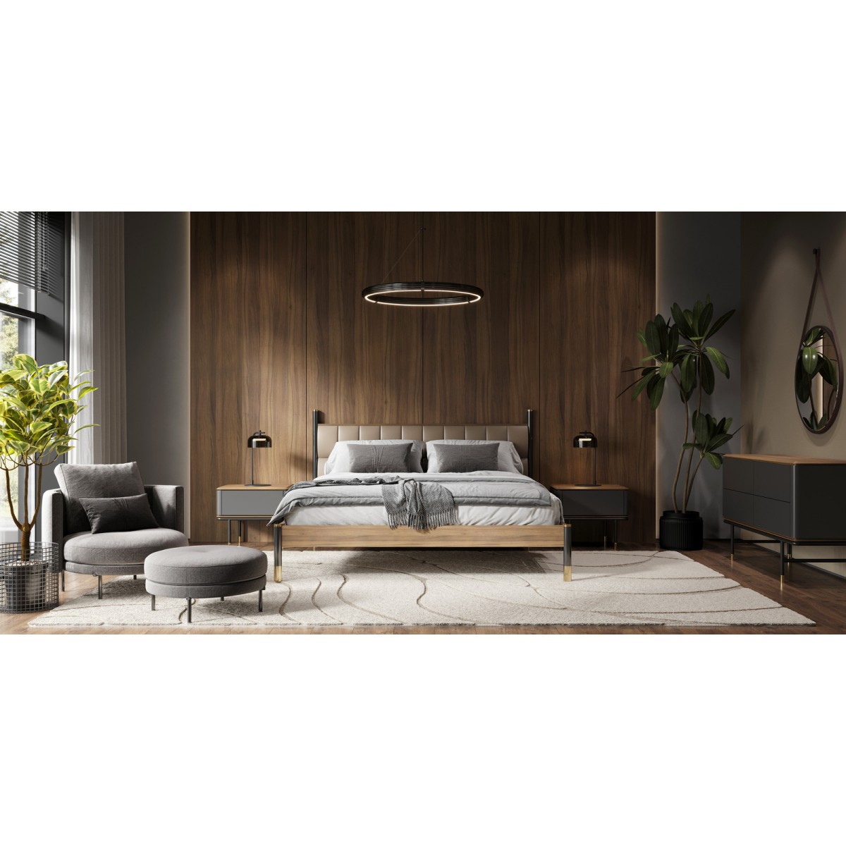 Комод ALTEA, MOD INTERIORS (серый, чёрный, дерево)