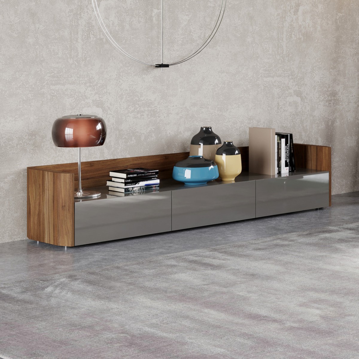 Тумба под TV AVILA, MOD INTERIORS (серый, дерево)