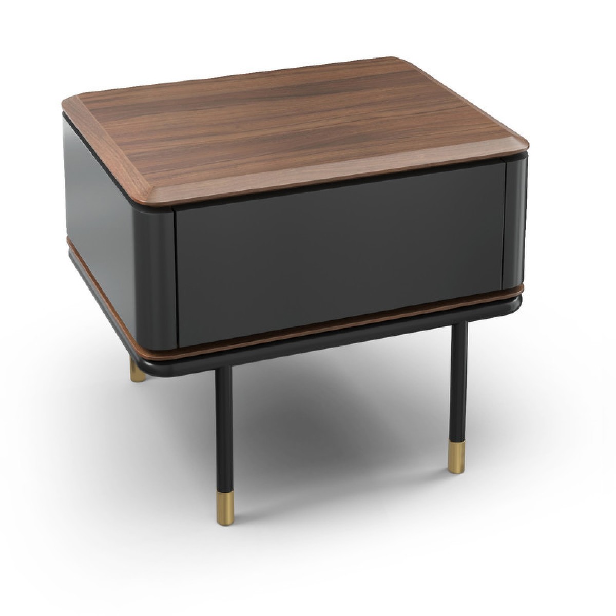 Прикроватная тумбочка ALTEA, MOD INTERIORS (серый, чёрный, золотой, дерево, арт. MDI.BST.ALT.35)