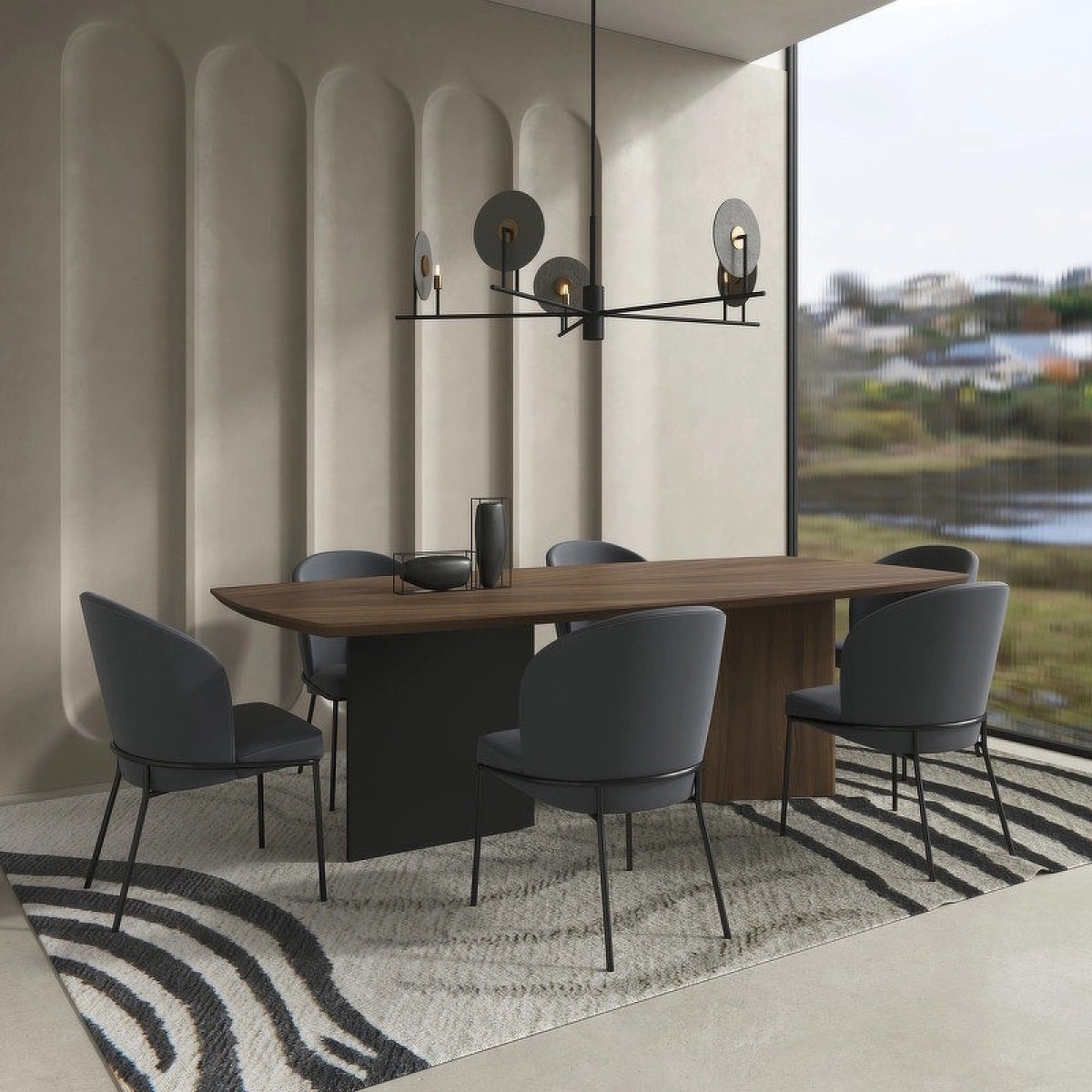 Обеденный стол MIRAMAR, MOD INTERIORS (чёрный, дерево, арт. MDI.DT.MRM.80)