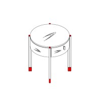 Прикроватная тумбочка BENISSA, MOD INTERIORS (чёрный, дерево)