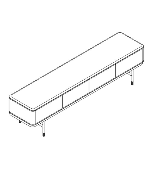 Тумба под TV ALTEA, MOD INTERIORS (бежевый, чёрный, золотой, дерево)