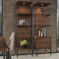 Витрина BENISSA, MOD INTERIORS (чёрный, золотой, дерево)