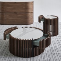 Приставной столик TISHINA by Sergey Tregubov, MOD INTERIORS (чёрный, белый, дерево, арт. MDI.ST.TA.21)