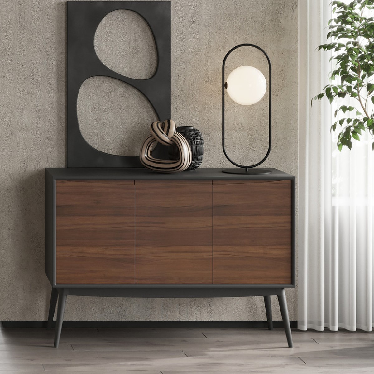 Буфет SEVILLA, MOD INTERIORS (серый, дерево)
