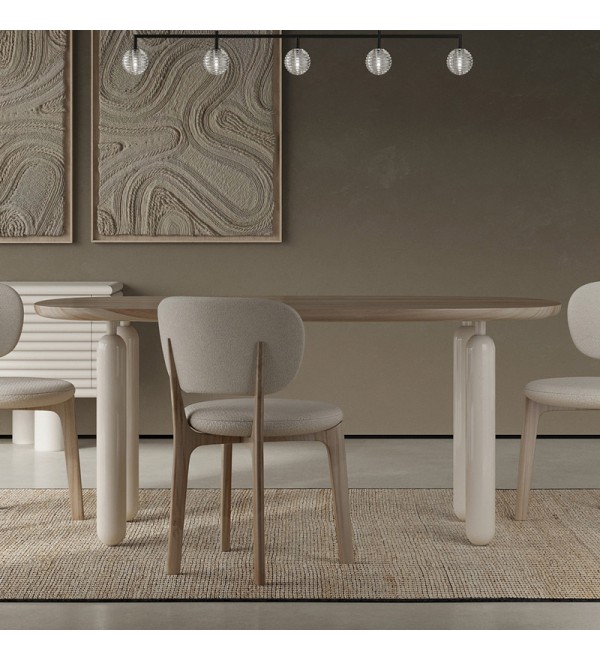 Обеденный стол WABI SABI, MOD INTERIORS (дерево, белый, бежевый)