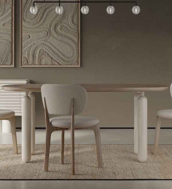 Обеденный стол WABI SABI, MOD INTERIORS (дерево, белый, бежевый)