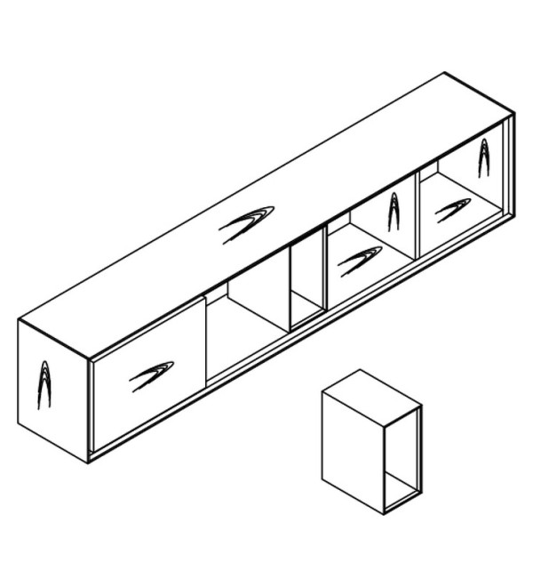 Подвесной модуль MIRAMAR, MOD INTERIORS (чёрный, дерево, арт. MDI.SH.MRM.10)