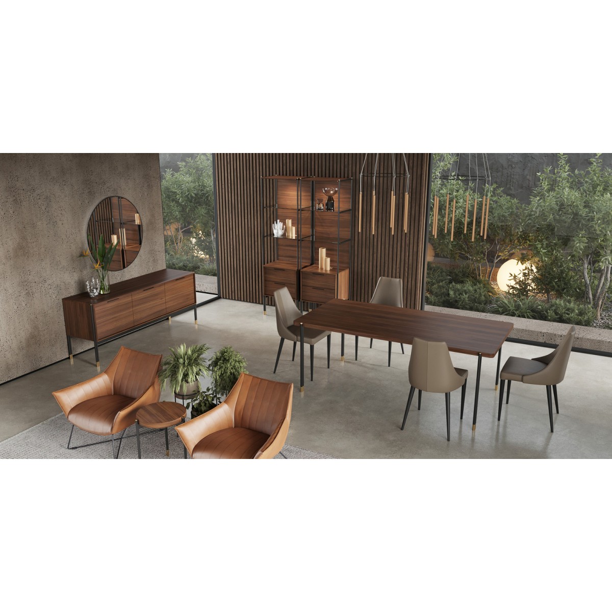 Обеденный стол BENISSA, MOD INTERIORS (чёрный, дерево)