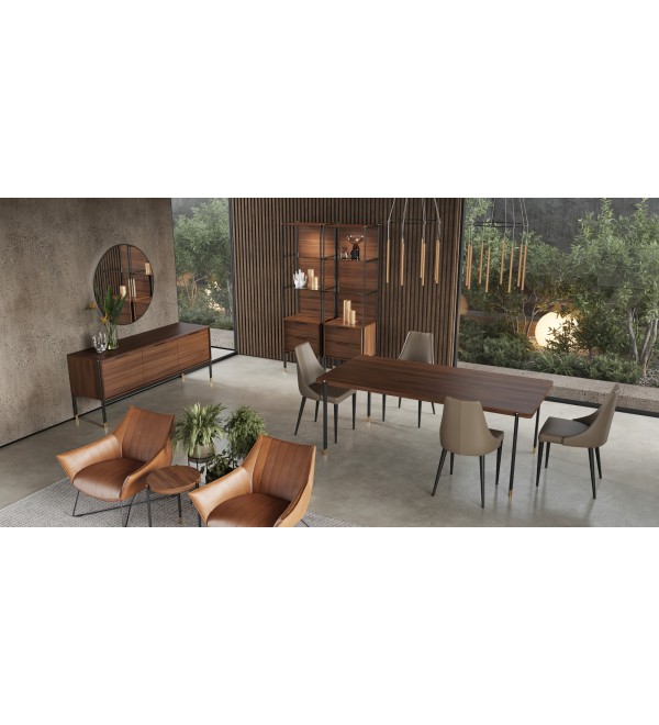 Обеденный стол BENISSA, MOD INTERIORS (чёрный, дерево)