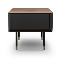 Прикроватная тумбочка ALTEA, MOD INTERIORS (серый, чёрный, золотой, дерево, арт. MDI.BST.ALT.35)