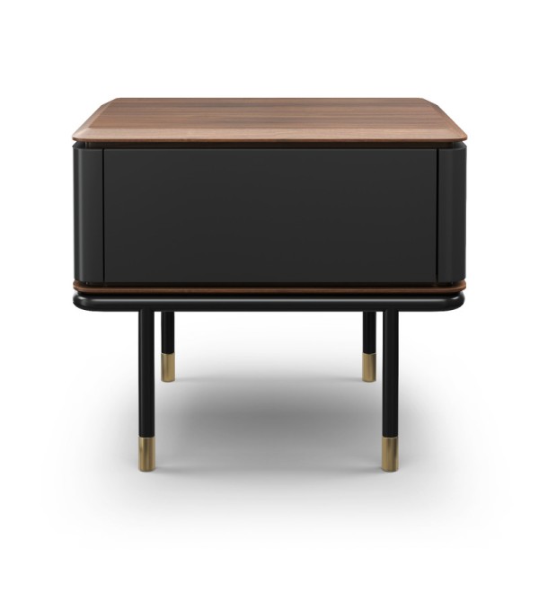 Прикроватная тумбочка ALTEA, MOD INTERIORS (серый, чёрный, золотой, дерево, арт. MDI.BST.ALT.35)