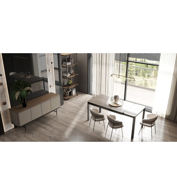 Буфет ALTEA, MOD INTERIORS (бежевый, чёрный, золотой, дерево)