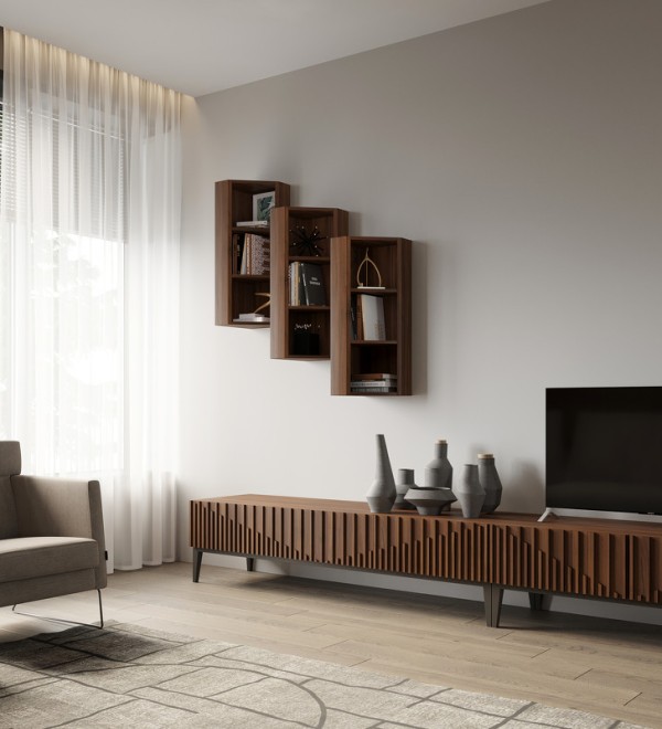 Тумба под TV MENORCA, MOD INTERIORS (серый, дерево, арт. MDI.TV.MN.44)