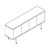 Буфет ALTEA, MOD INTERIORS (бежевый, чёрный, золотой, дерево)