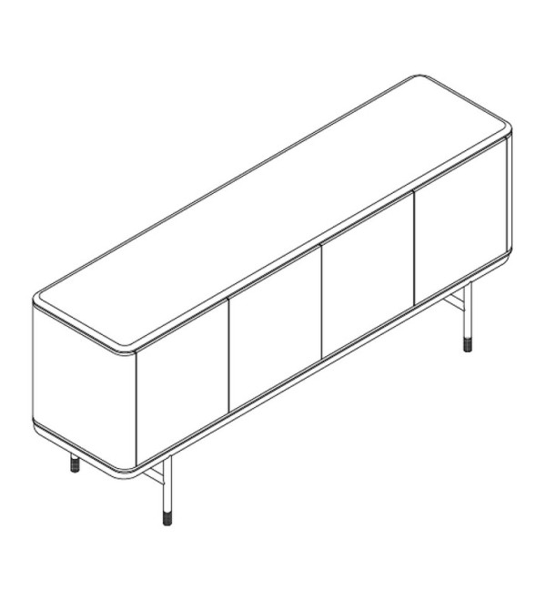 Буфет ALTEA, MOD INTERIORS (бежевый, чёрный, золотой, дерево)