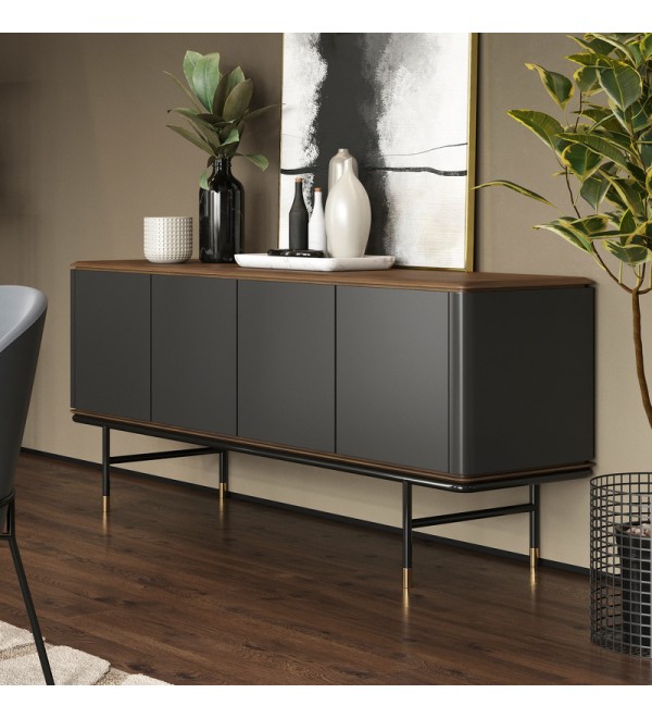 Буфет ALTEA, MOD INTERIORS (серый, чёрный, дерево)