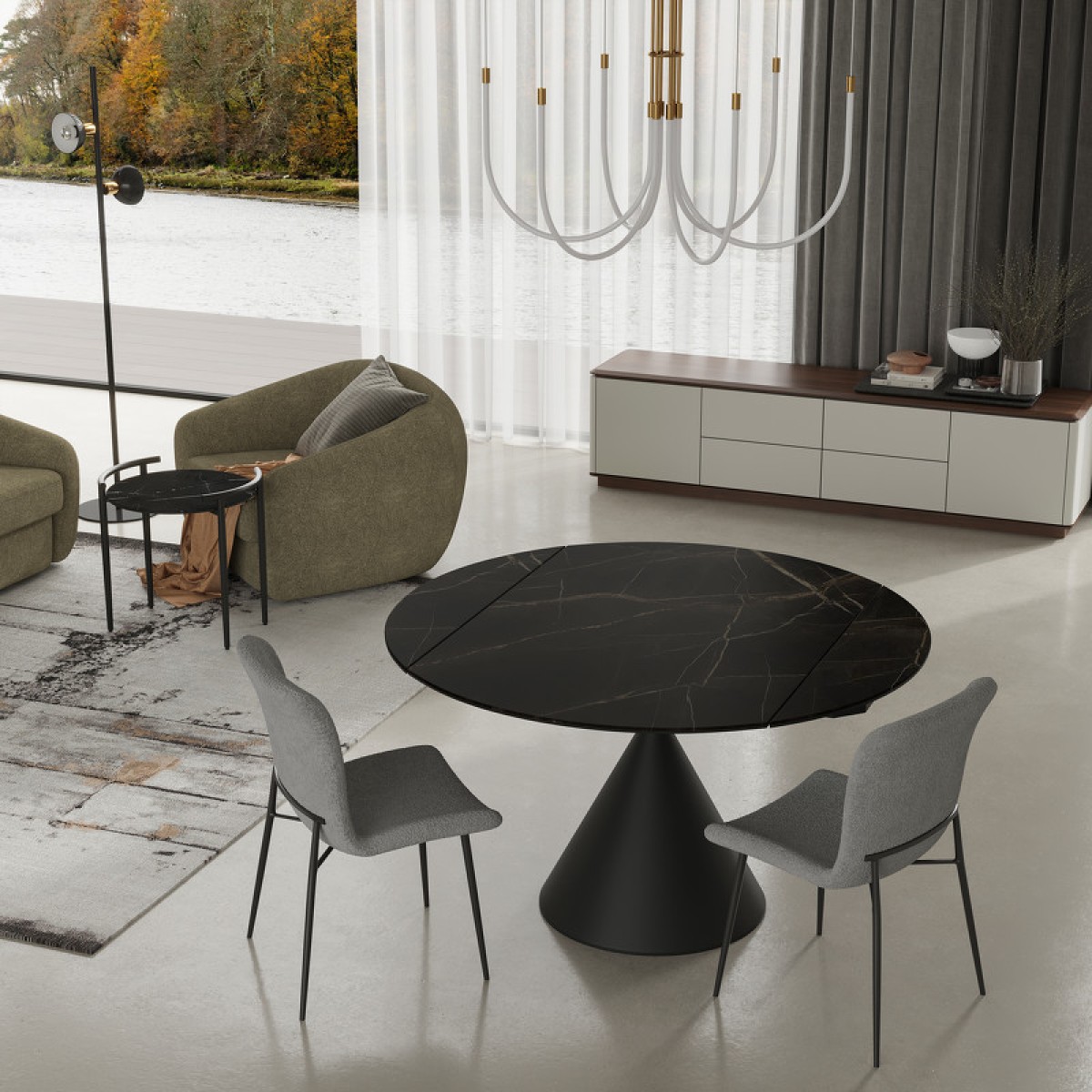 Журнальный столик TOLEDO, MOD INTERIORS (чёрный, серебристый)