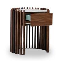 Прикроватная тумбочка TISHINA by Sergey Tregubov, MOD INTERIORS (чёрный, белый, дерево)