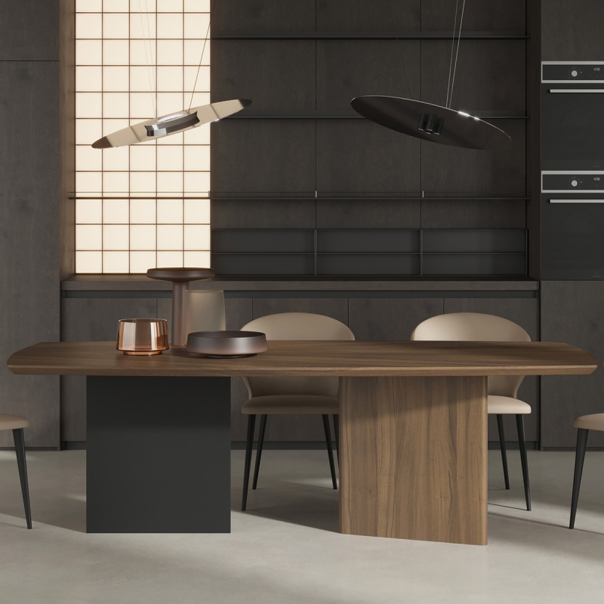 Обеденный стол MIRAMAR, MOD INTERIORS (чёрный, дерево)