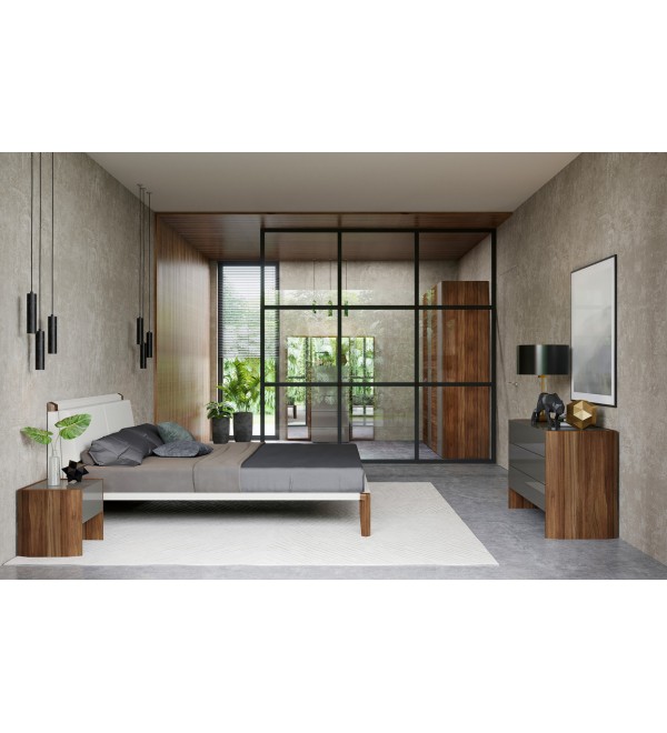 Гардероб AVILA, MOD INTERIORS (серый, дерево)
