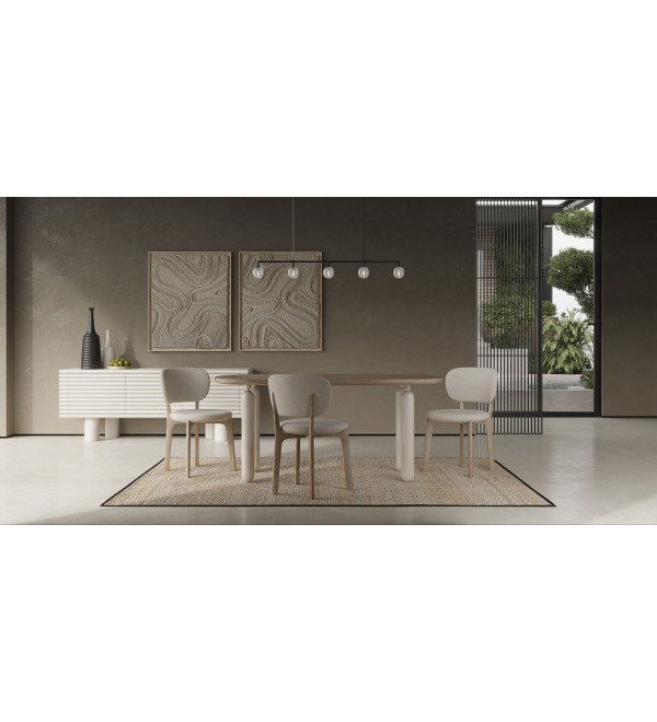 Обеденный стол WABI SABI, MOD INTERIORS (дерево, белый, бежевый)