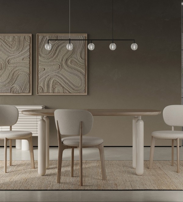 Обеденный стол WABI SABI, MOD INTERIORS (дерево, белый, бежевый)