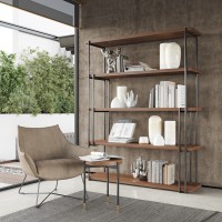 Стеллаж BENISSA, MOD INTERIORS (чёрный, дерево)