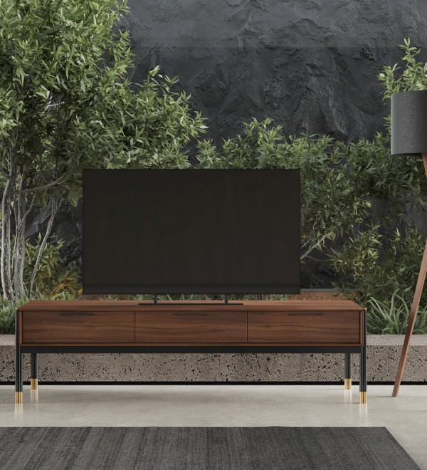 Тумба под TV BENISSA, MOD INTERIORS (чёрный, золотой, дерево)
