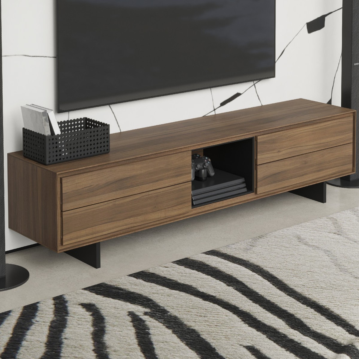 Тумба под TV MIRAMAR, MOD INTERIORS (чёрный, дерево, арт. MDI.TV.MRM.68)