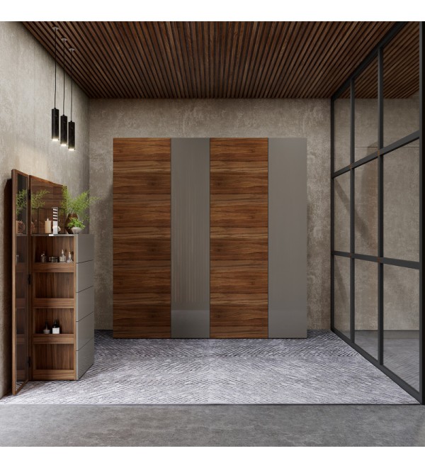 Гардероб AVILA, MOD INTERIORS (серый, дерево)
