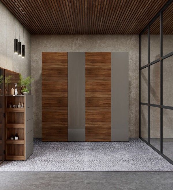 Гардероб AVILA, MOD INTERIORS (серый, дерево)