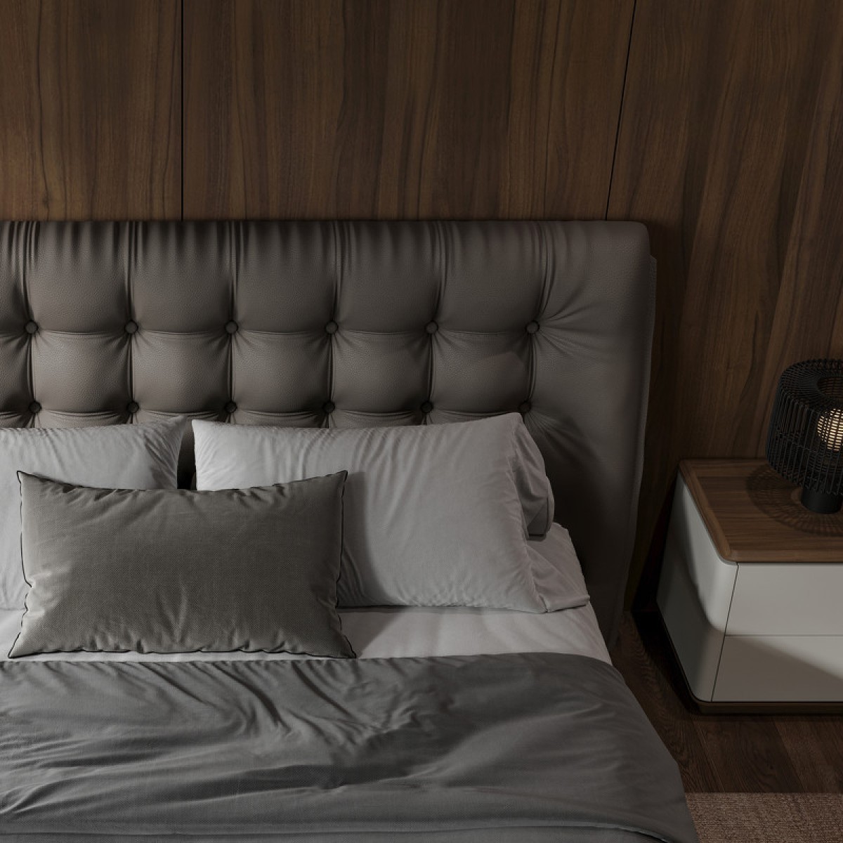Кровать с решеткой ALTEA, MOD INTERIORS (чёрный, золотой)