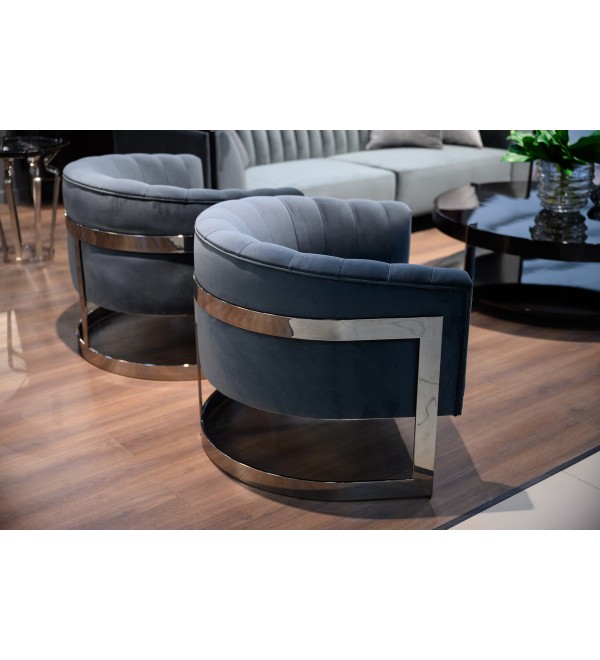 Кресло Vivienne TIMELESS SALE, FRATELLI BARRI (серый, серебристый)
