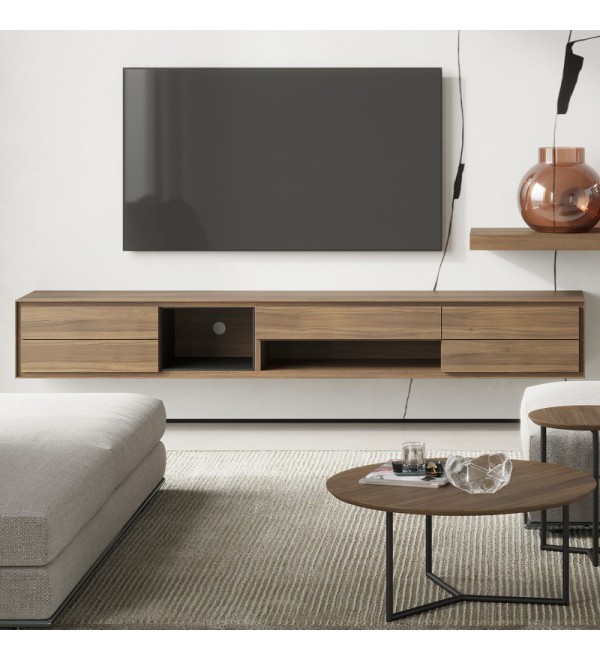 Тумба под TV MIRAMAR, MOD INTERIORS (чёрный, дерево)