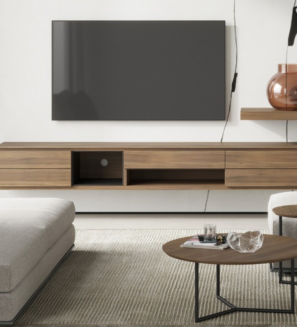 Тумба под TV MIRAMAR, MOD INTERIORS (чёрный, дерево)