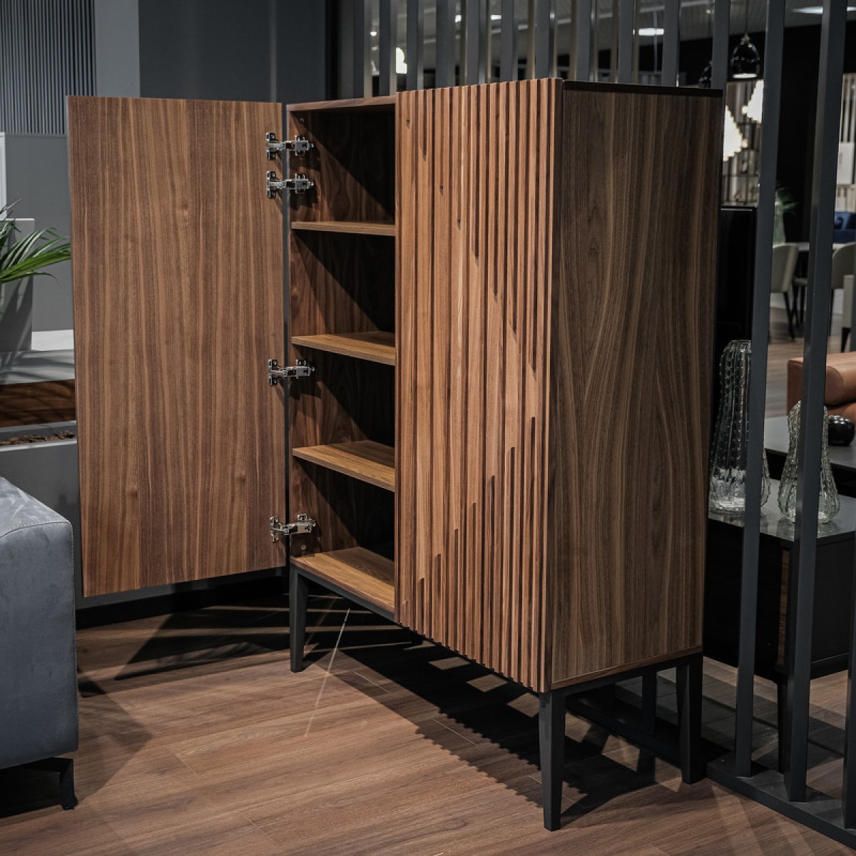 Буфет MENORCA, MOD INTERIORS (серый, серебристый, дерево)
