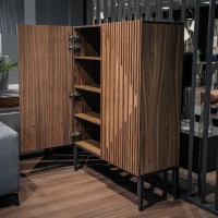 Буфет MENORCA, MOD INTERIORS (серый, серебристый, дерево)