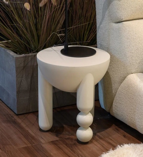 Приставной столик WABI SABI, MOD INTERIORS (белый, бежевый, арт. MDI.ST.WS.20)