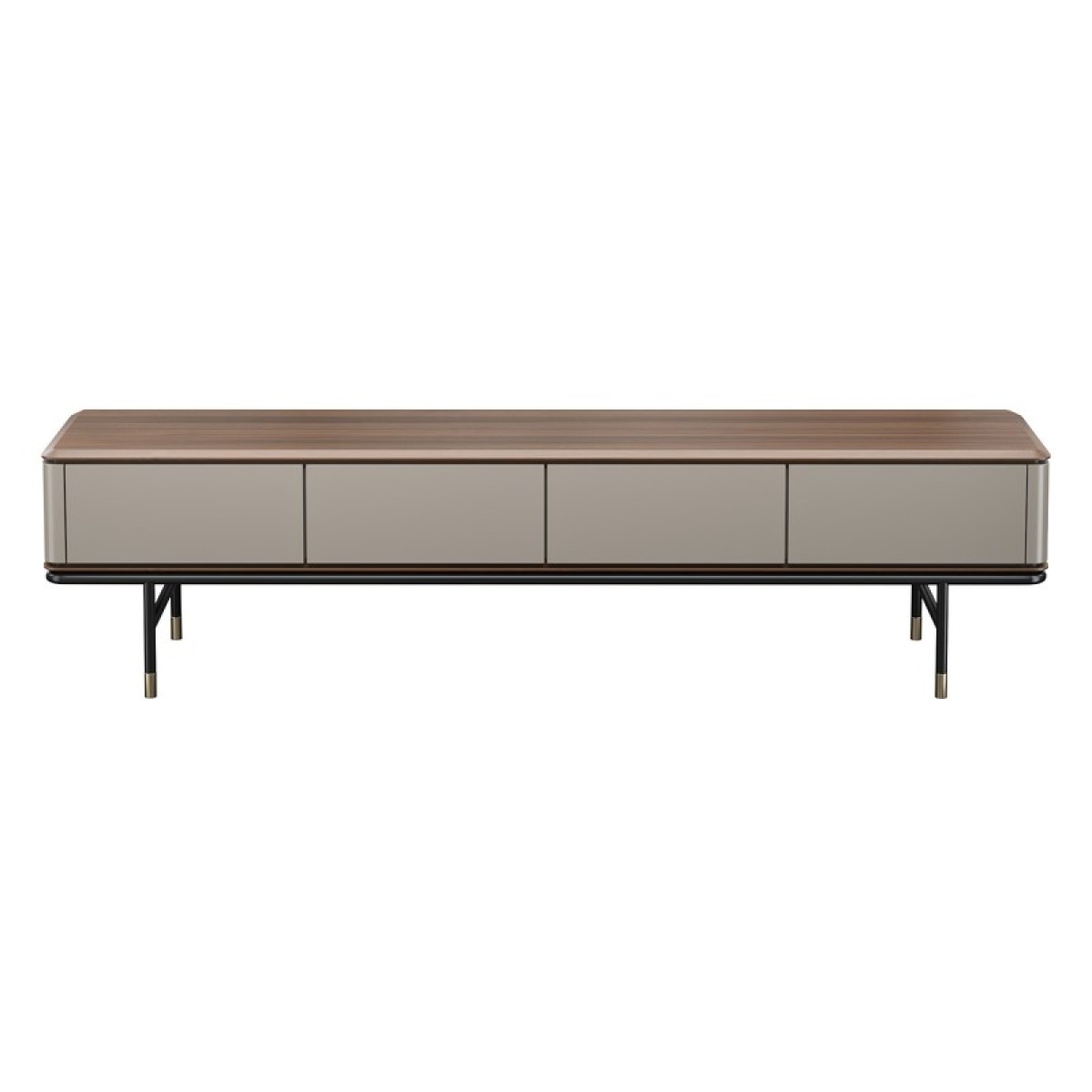 Тумба под TV ALTEA, MOD INTERIORS (бежевый, чёрный, золотой, дерево)