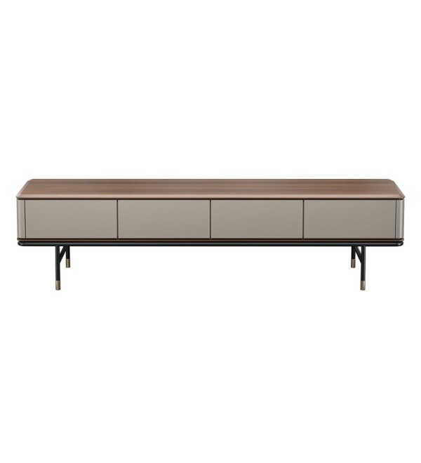 Тумба под TV ALTEA, MOD INTERIORS (бежевый, чёрный, золотой, дерево)