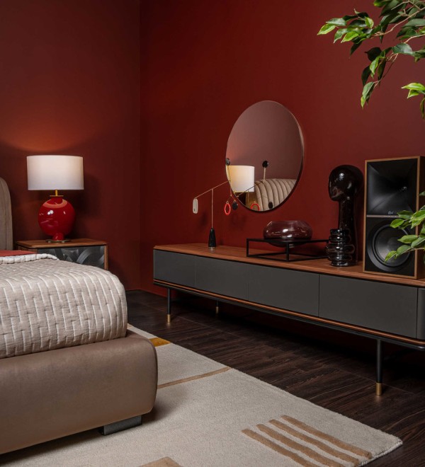 Тумба под TV ALTEA, MOD INTERIORS (серый, чёрный, дерево)