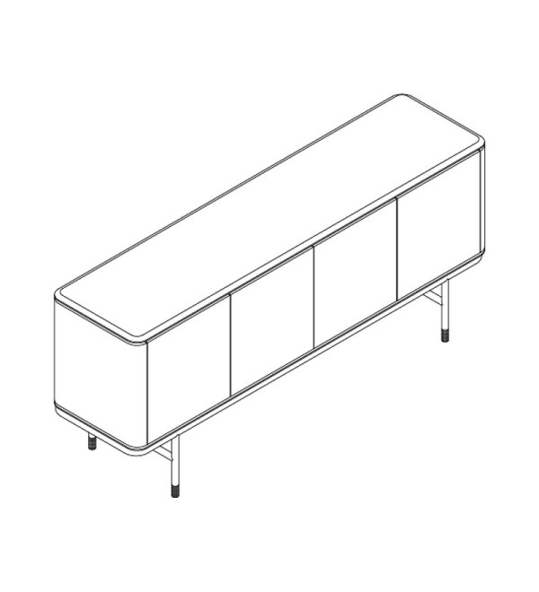 Буфет ALTEA, MOD INTERIORS (серый, чёрный, дерево)
