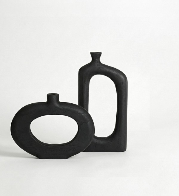 Ваза деревянная ACCESSORIES, FRATELLI BARRI (чёрный, дерево, арт. FB.VS.ACE.140)