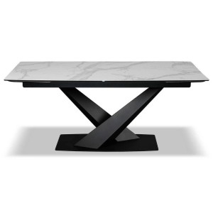 Обеденный стол раздвижной TOLEDO, MOD INTERIORS (чёрный, серебристый, арт. MDI.DT.TOL.28)